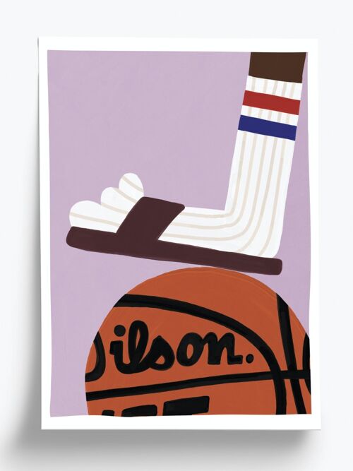 Affiche illustrée Basket - format 30x40cm