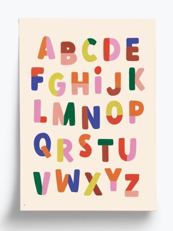 Affiche illustrée Alphabet - format 30x40cm 1