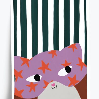 Hamster illustrated poster - format 30x40cm