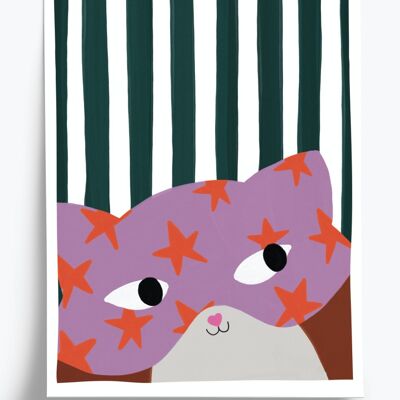 Hamster illustrated poster - format 30x40cm
