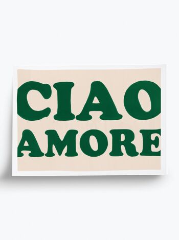 Affiche illustrée Ciao amore  - format A4 21x29,7cm 1
