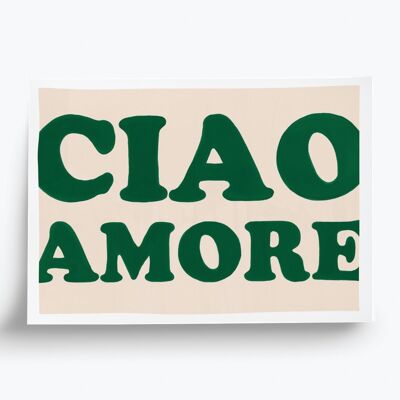 Poster illustrato Ciao amore - formato A4 21x29,7 cm