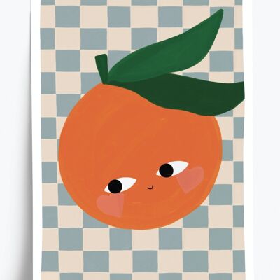 Póster ilustrado naranja - formato A4 21x29,7cm