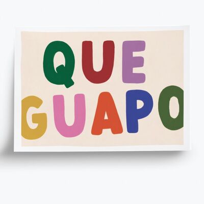 Illustrated poster Que guapo - A4 format 21x29.7cm