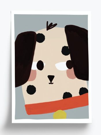 Affiche illustrée Dalmatien  - format A4 21x29,7cm 1