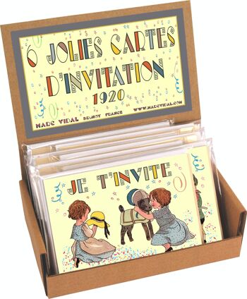 6 Jolies Cartes d'invitation 1920 1