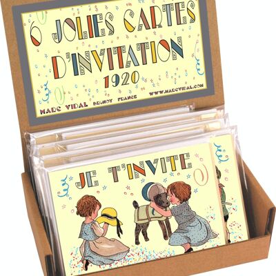 6 Pretty Invitation Cards 1920
