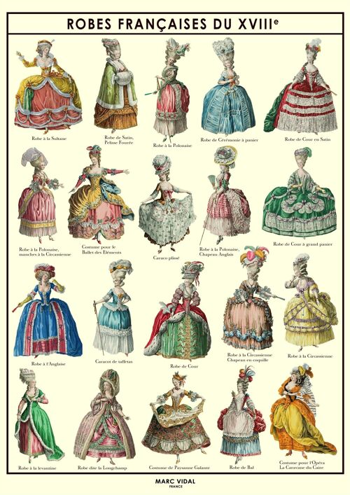 Poster - Robes Francaises du XVIII ème