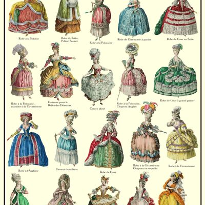 Póster - Vestidos franceses del siglo XVIII