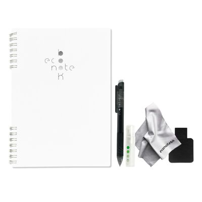 Cahier réutilisable - format A5 (Blanc) - Kit accessoires inclus