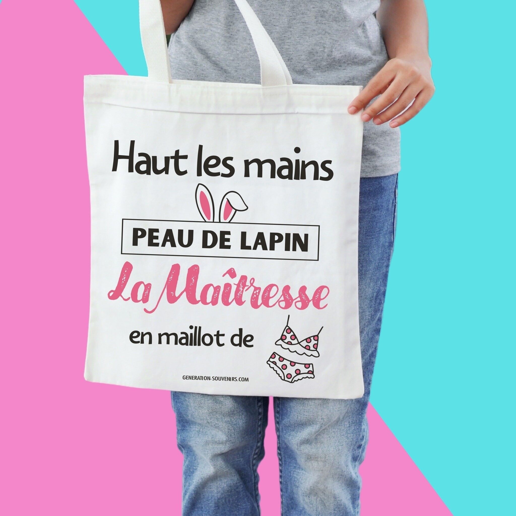 Tote bag - Mani in alto pelle di coniglio la padrona in costume da bagno