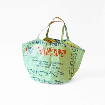 Bag 'SOULMATE' - upcycled fish feed bags #fish light green