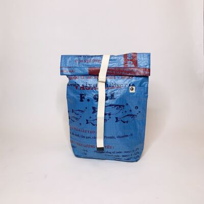 Backpack 'BACKPACK' - upcycled fish feed bags #fish Darker blue