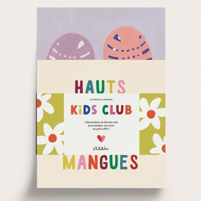 Packung mit 5 illustrierten Mini-Postern für den Kinderclub