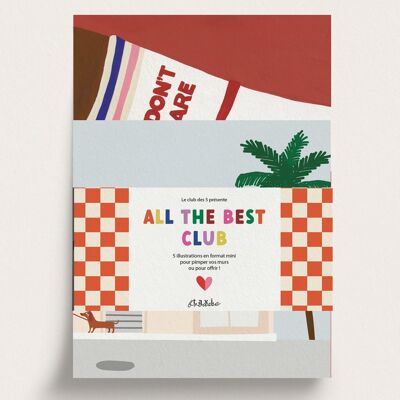 Packung mit 5 illustrierten Mini-Postern – All the best club