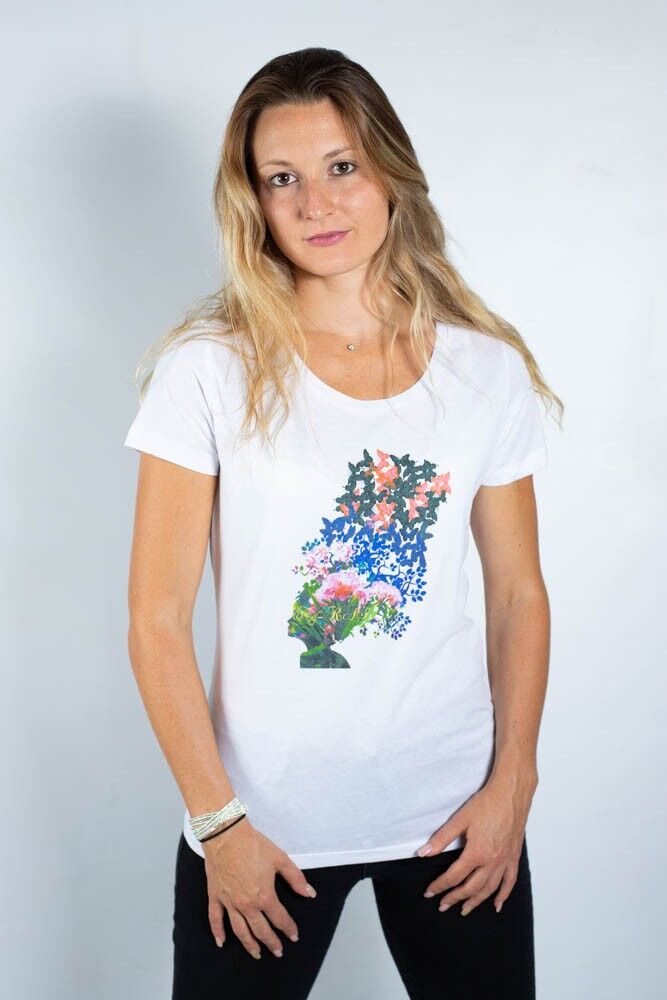 KY-KAS DAMEN-T-SHIRT AUS BIO-BAUMWOLLE mit Rundhalsausschnitt