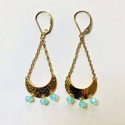 “Marie Galante” earrings in gold plated and crystal