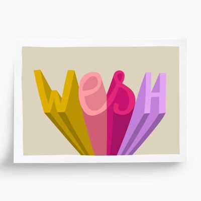Wesh illustrated poster - A5 format 14.8x21cm