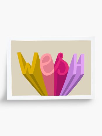 Affiche illustrée Wesh - format A5 14,8x21cm 1