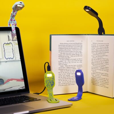 Flexilight ricaricabile LED 2 in 1 luce per libri/segnalibri - vari design