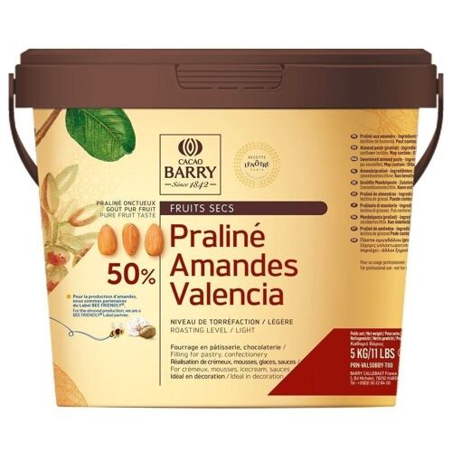CACAO BARRY - PRALINE GOUT PUR FRUIT AMANDES VALENCIA 50% 5kg