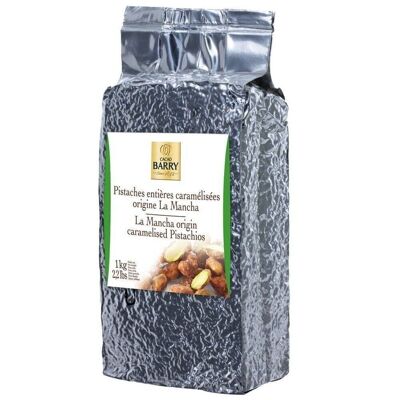 CACAO BARRY - PISTACCHI INTERI CARAMELLATI ORIGINE LA MANCIA (70 % pistacchi) 1kg