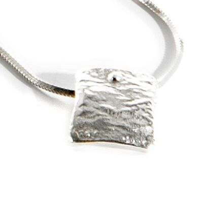 Ethical 950 silver small square pendant tullal necklace