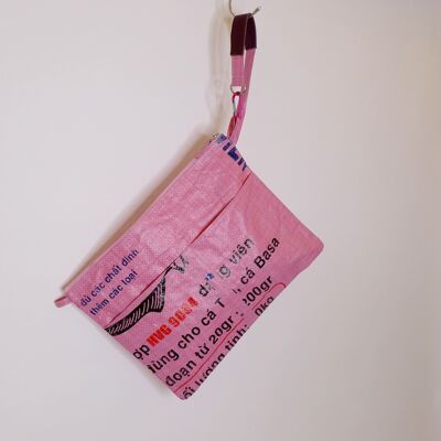Bag 'BAG-IN-BAG' (XL) - upcycled fish feed bags - #fish old pink