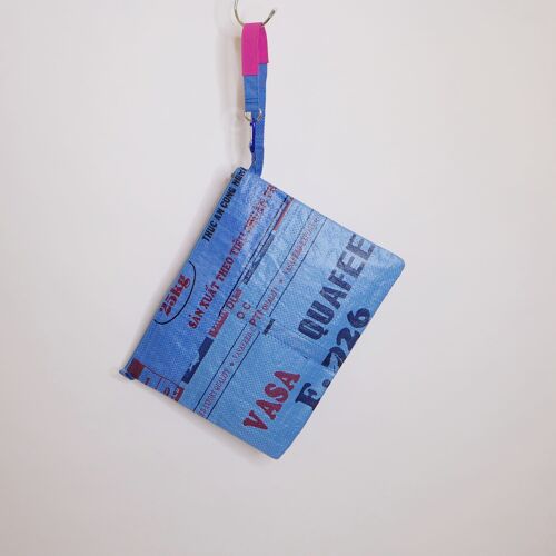 Täschchen 'BAG-IN-BAG' (XL) - upcycelte Fischfuttersäcke - #fish Dunkleres-blau-visa