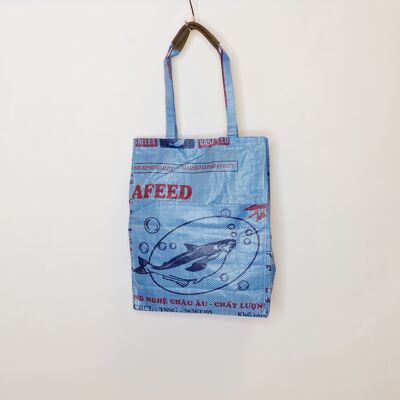 Bag 'BUSINESS BAG' - upcycled fish feed bags - #fish Darker blue