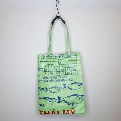 Bag 'BUSINESS BAG' - upcycled fish feed bags - #fish light green