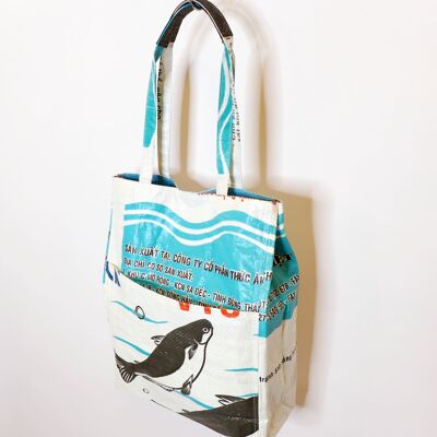 Bag 'BUSINESS BAG' - upcycled fish feed bags - #fish White