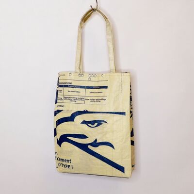 Bag 'BUSINESS BAG' - upcycled cement bags - #cement beige-blue