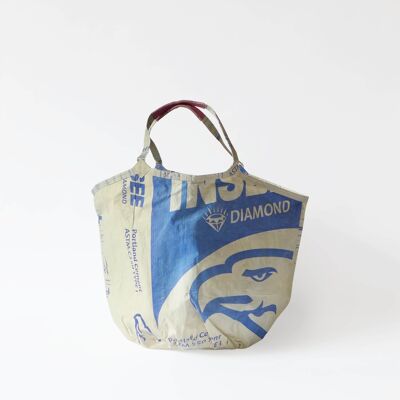 Bag 'SOULMATE' - upcycled cement sacks - #cement beige-blue+adler