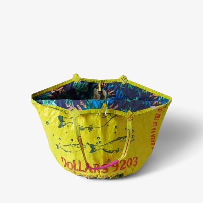Bag 'SOULMATE WATERPROOF' Limited Edition! - upcycled fish feed sacks - #fish yellow-dollar/#waterpr.tropical