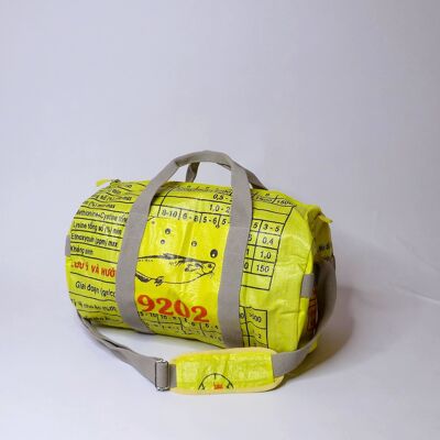 Bag 'SPORTY BAG' - upcycled fish feed bags - #fish yellow dollar