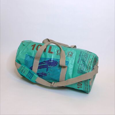 Bag 'SPORTY BAG' - upcycled fish feed bags - #fish moss green