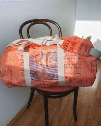 Sac 'SPORTY BAG' - sacs d'aliments pour poissons recyclés - #poisson Orange-aqua 7