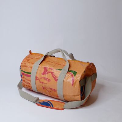 Bag 'SPORTY BAG' - upcycled fish feed bags - #fish orange-red