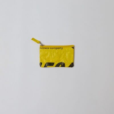 Purse 'Mini-Zipper' - upcycled fish feed bags and cement bags - #fish Yellow-til