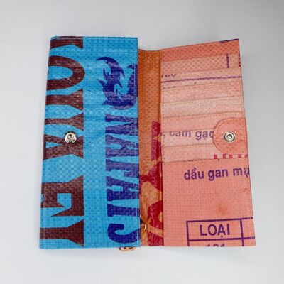 Purse 'LADY' - upcycled fish feed sacks - #fish blue-aqua