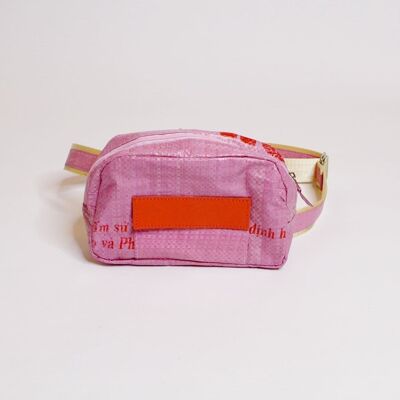 Fanny pack 'BUM BAG' - upcycled fish feed bags - #fish old pink