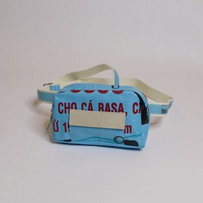 Fanny pack 'BUM BAG' - upcycled fish feed bags - #fish light blue