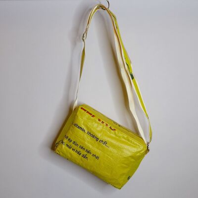 Bag 'CROSS BODY' - upcycled fish feed bags - #fish Yellow-dollar