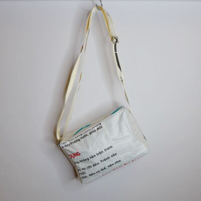 Bag 'CROSS BODY' - upcycled fish feed bags - #fish White
