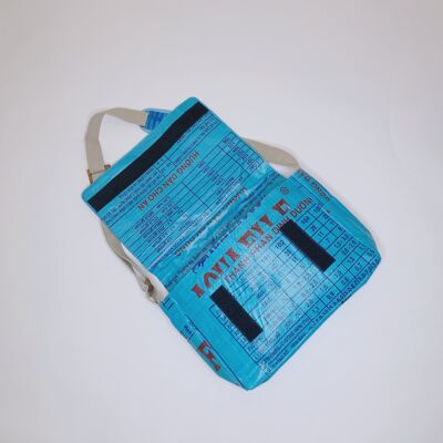 Tasche 'MESSENGER BAG' - upcycelte Zementsäcke - #fish Blau-aqua