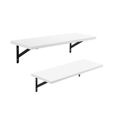 Wandplanken Set van 2 wit-zwart