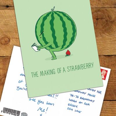 Making A Strawberry Postcard
