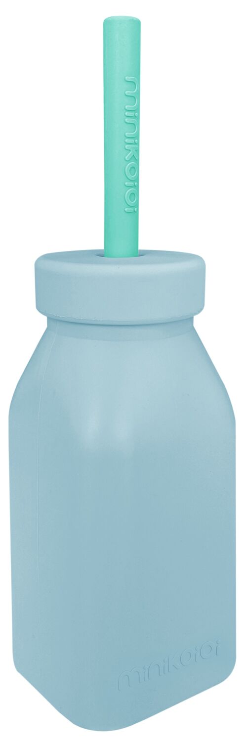 BOTELLA CON PAJITA BABY BLUE/ VERDE MAUR