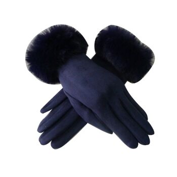 Gants en faux suède avec poignets en fausse fourrure 24